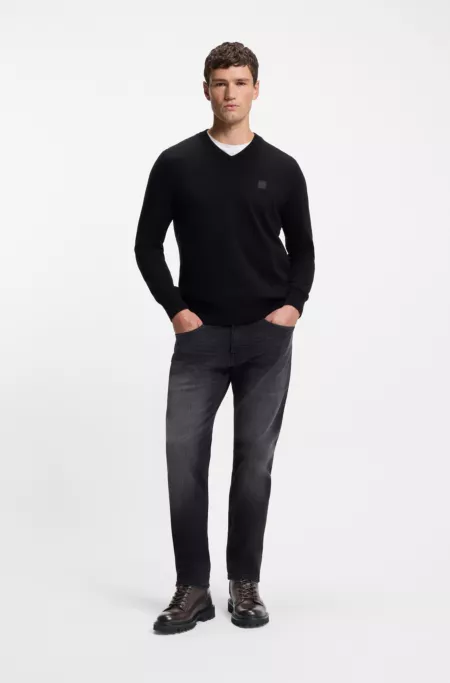 Leather half boots with faux-fur lining