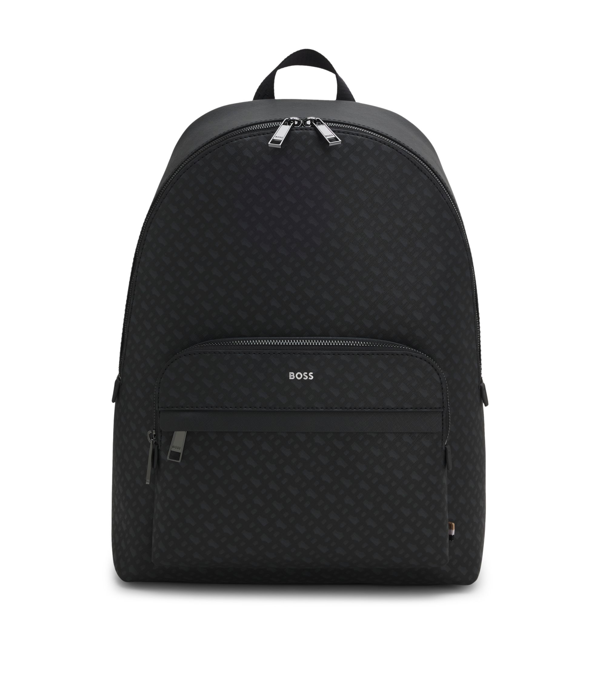 ロ*】様 HUGO BOSS バックパック BOSS - Monogram backpack with foil-embossed logo - Black