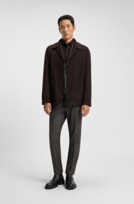 Lug-sole Chelsea boots in leather, Black