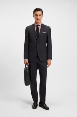 Monogram document case with foil-embossed logo, Black