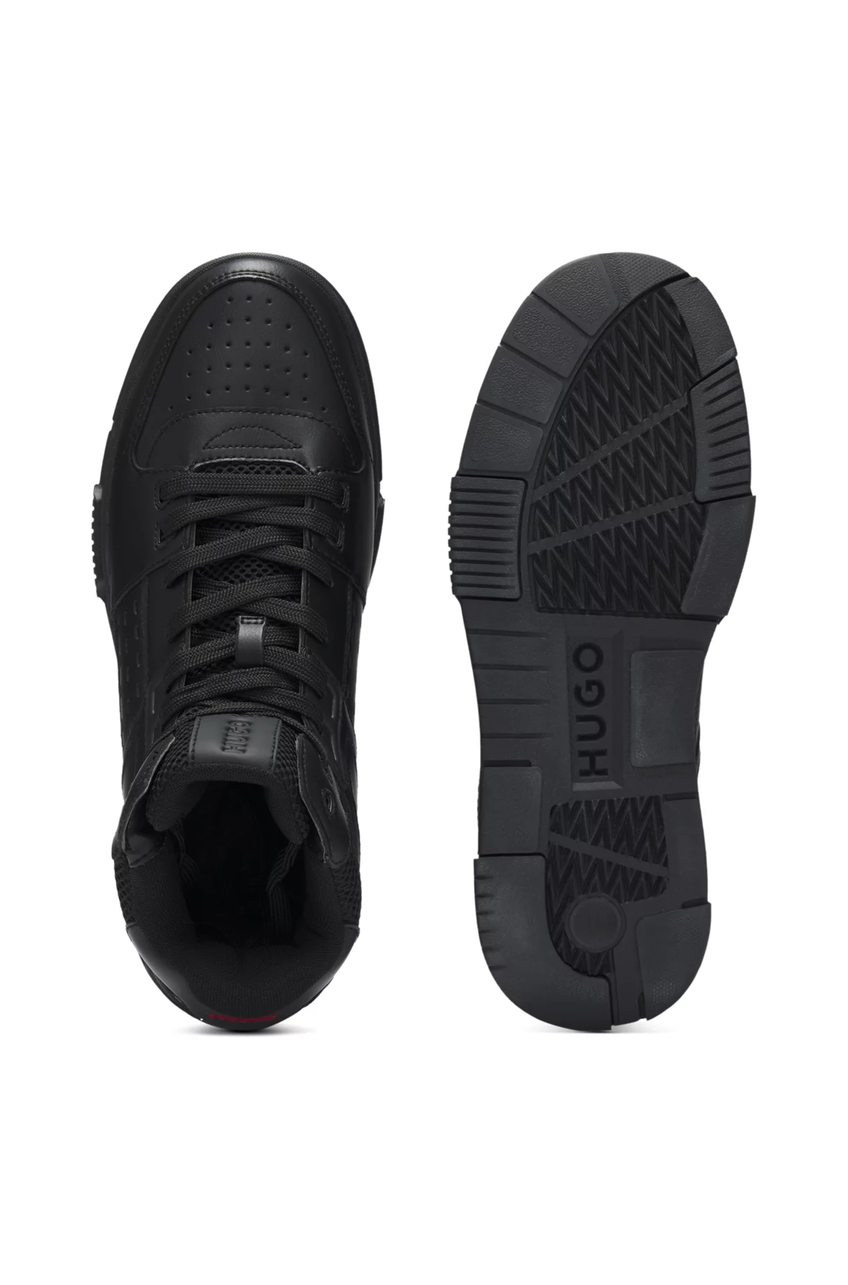 High-top trainers with mesh trims, Black