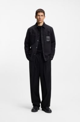 Baskets montantes avec finitions en mesh, Noir