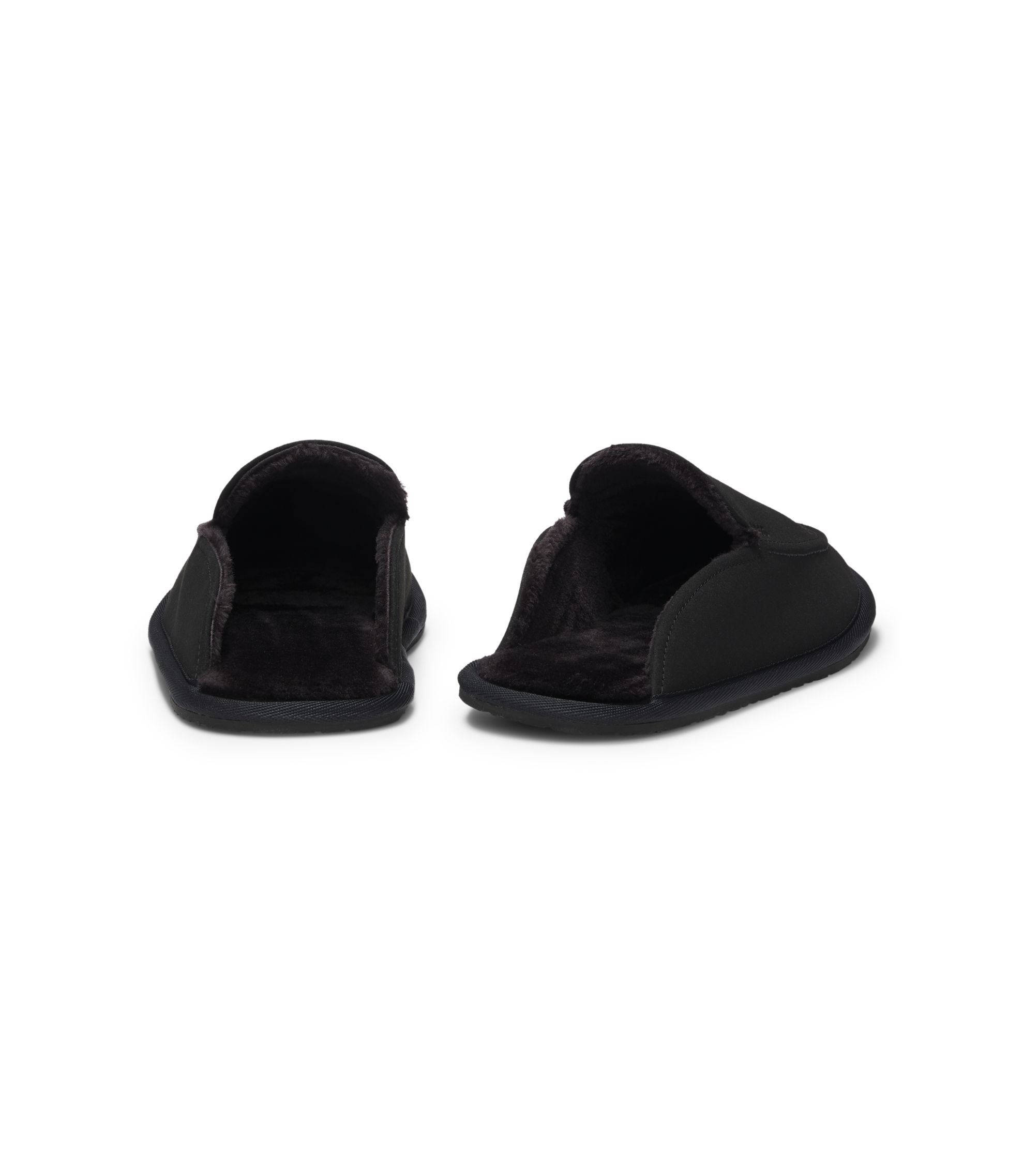 BOSS - Microfibre slippers with fluffy lining - Black