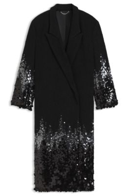 Formal coat with sequin embellishments, Patterned
