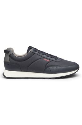 Retro-inspired trainers with faux-leather trims, Dark Blue