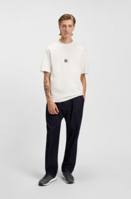 Retro-inspired trainers with faux-leather trims, Dark Blue