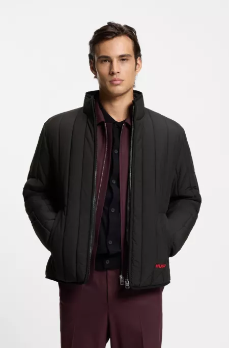 Logo-detail jacket with quilting