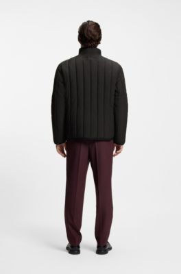 Logo-detail jacket with quilting, Black