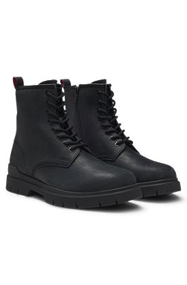 Bottines en cuir avec logo embossé