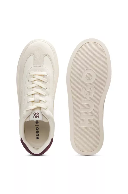 Suede-trim trainers with low profile