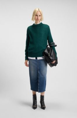 Botas de piel sint&eacute;tica con ribete met&aacute;lico y tac&oacute;n de 7&nbsp;cm, Negro