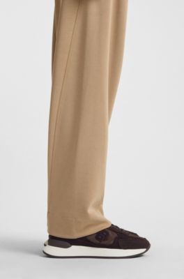 Trainers in pony-hair leather and suede, Dark Purple