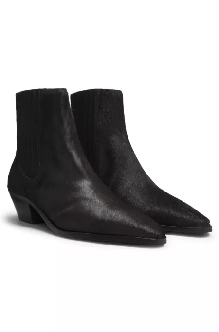 Ankle boots in pony-hair leather