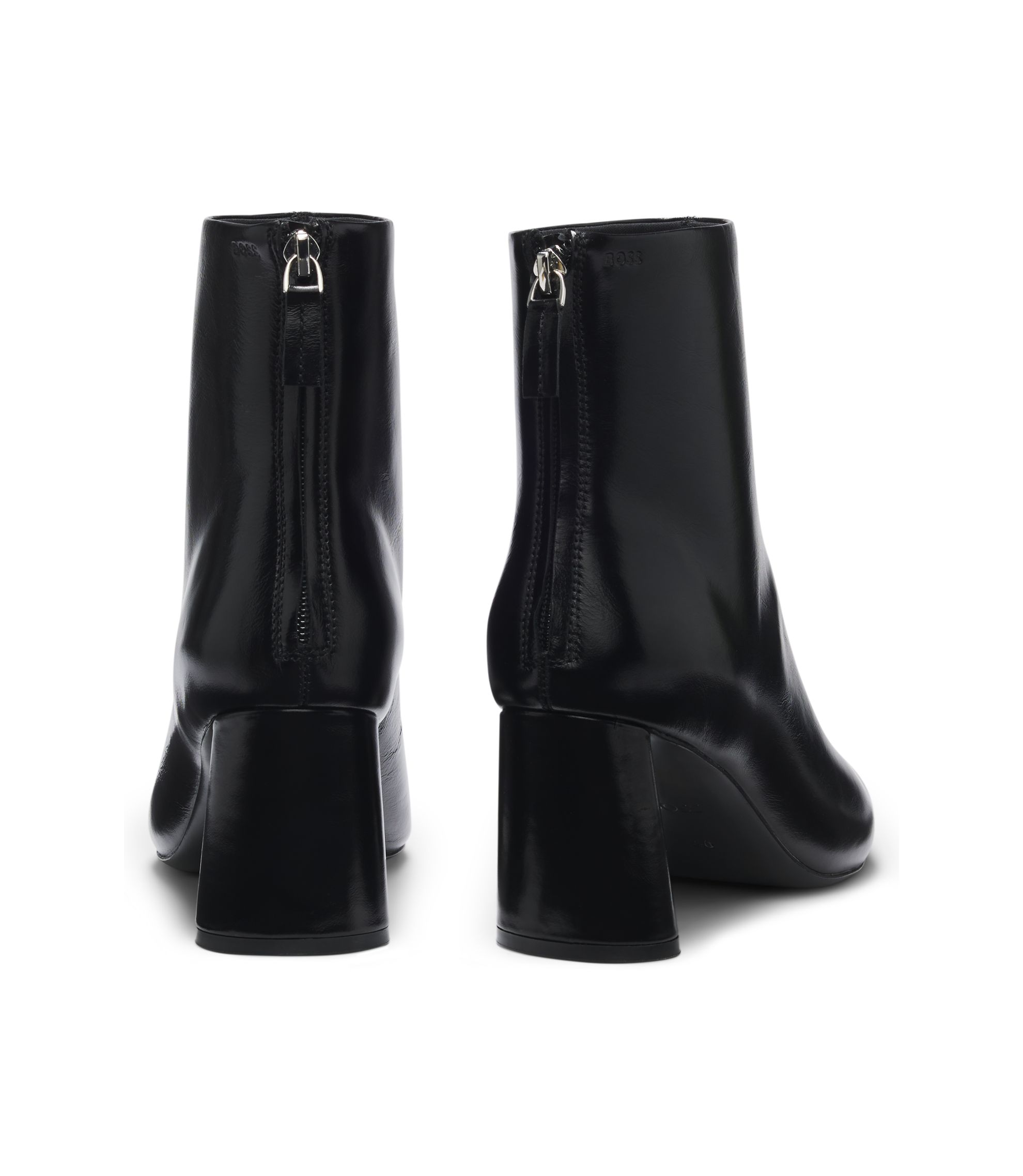 Hugo Boss Ankle Booties Square Toe Patent Leather Black Men’s 9 Lateral Zip Mens Square Toe Dress Boots - Etsy main image 2
