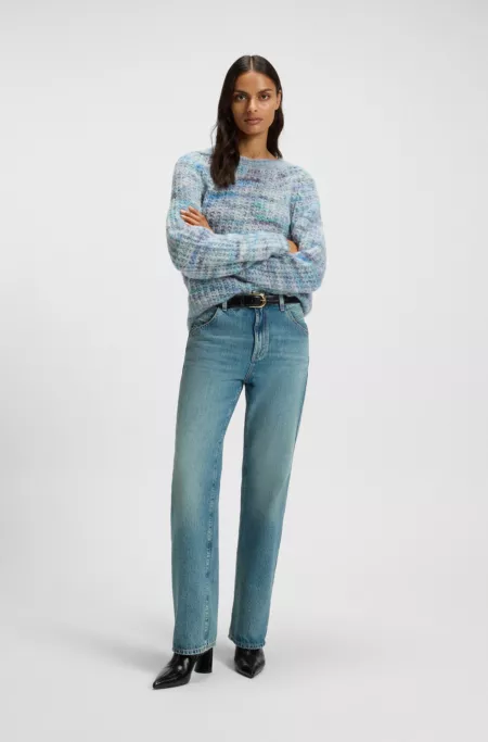 Chunky-heel ankle boots in leather