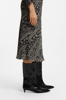 Leather boots with 3.5cm heel, Black