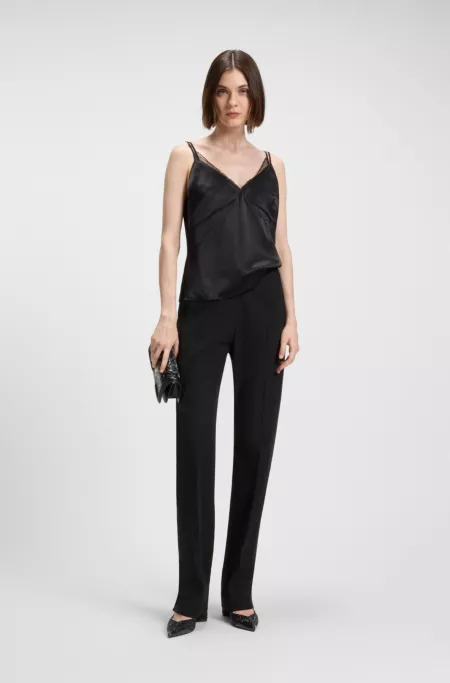 Rhinestone pumps in satin with 7cm heel