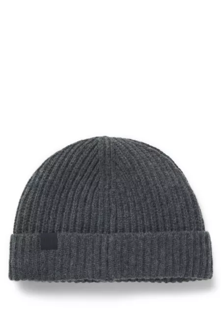 BECKHAM x BOSS beanie hat in virgin wool and cashmere