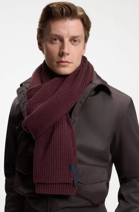 BECKHAM x BOSS scarf in virgin wool and cashmere
