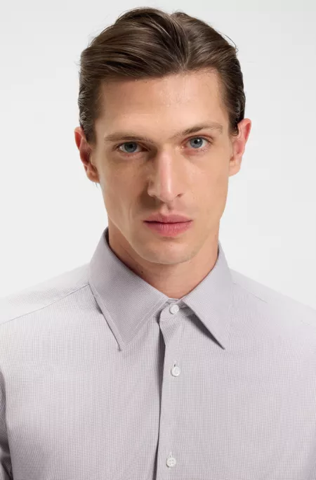 Slim-fit shirt in an Italian-made cotton blend