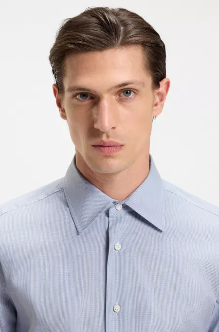Slim-fit shirt in an Italian-made cotton blend