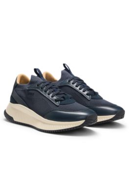 TTNM EVO sneakers with knit uppers and leather trim, Dark Blue