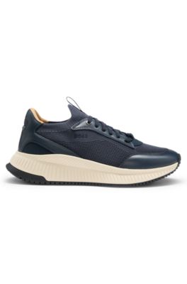 TTNM EVO sneakers with knit uppers and leather trim, Dark Blue