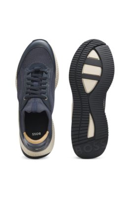 TTNM EVO sneakers with knit uppers and leather trim, Dark Blue