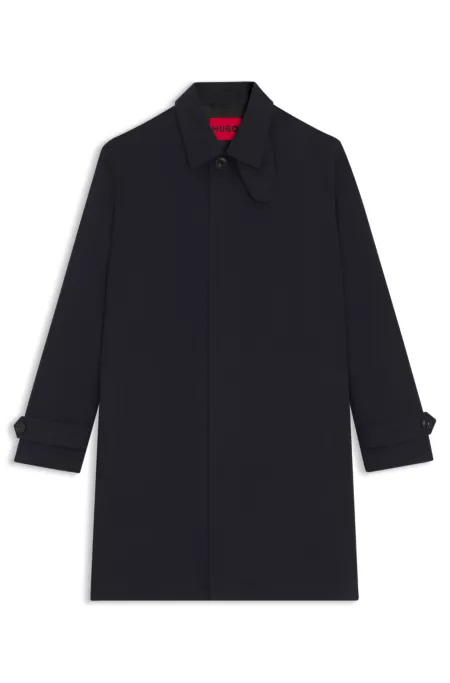 Regular-fit coat in water-repellent gabardine