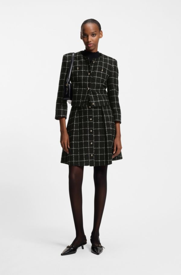 Regular-fit blazer in checked boucle - image 2