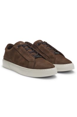 Gary trainers in nubuck, Dark Brown