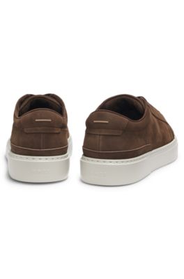 Gary trainers in nubuck, Dark Brown