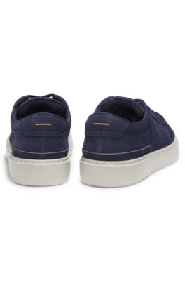 Baskets Gary en nubuck, Bleu fonc&eacute;