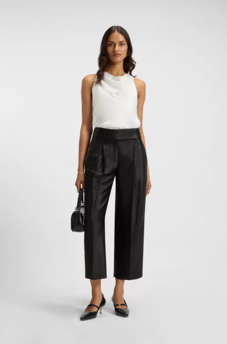 Strap-detail pumps in polished leather