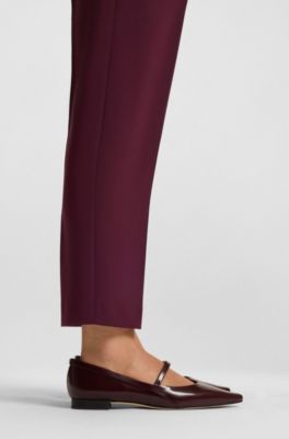 Ballerines en cuir lisse avec bride, Violet clair