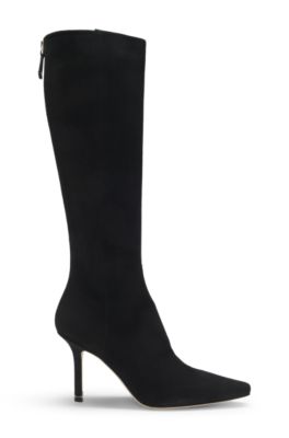 Bottines cuir su&eacute;d&eacute; et cuir, Noir