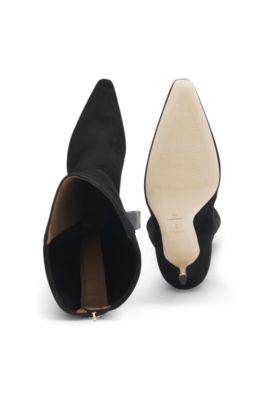 Bottines cuir su&eacute;d&eacute; et cuir, Noir