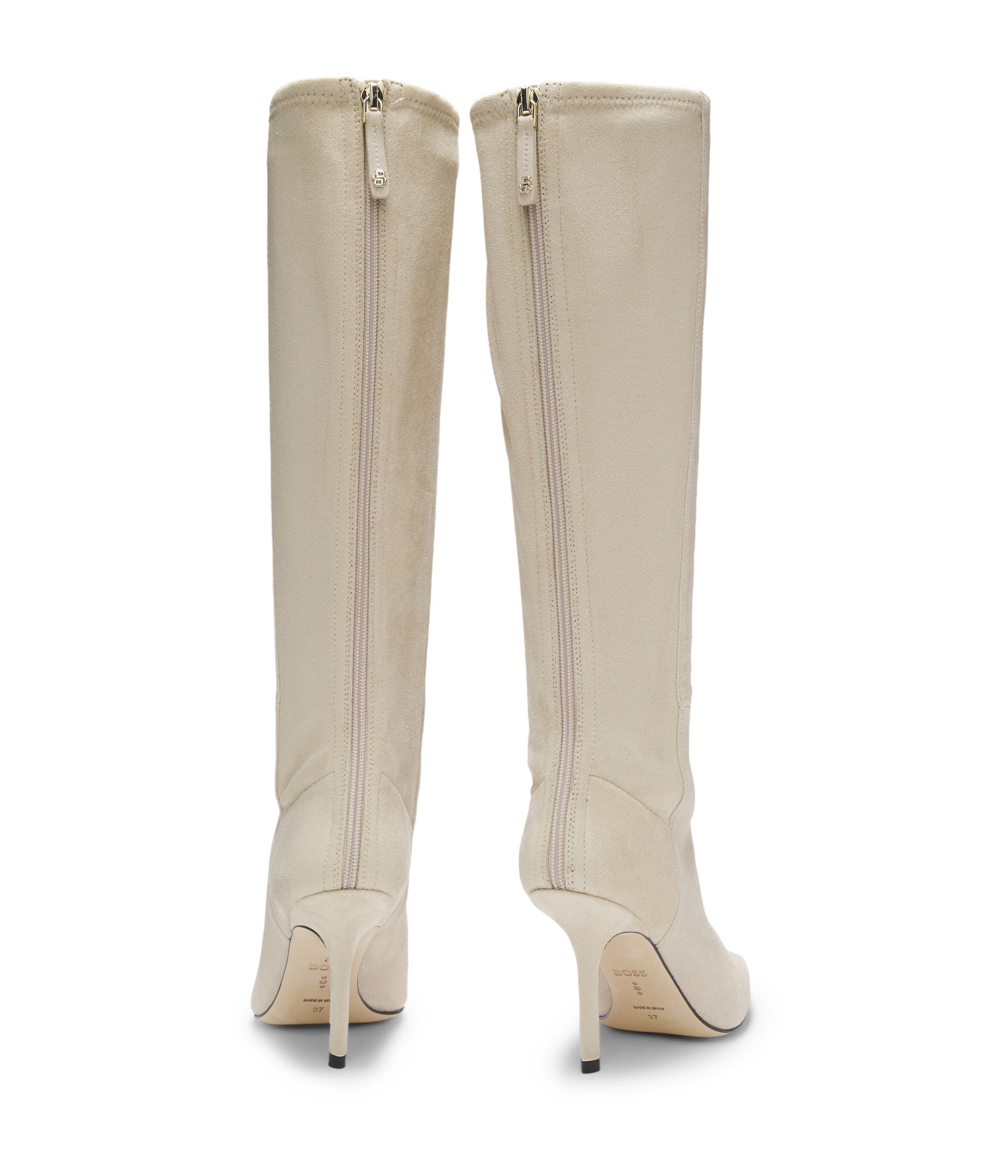 Hugo Boss Taupe Leather Boots New With Box BOSS - Chelsea boots in polished leather with signature  main image 2