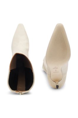Bottines cuir su&eacute;d&eacute; et cuir, Beige clair