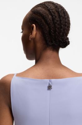 Vestido con falda estilo globo con pinzas delanteras, Lila