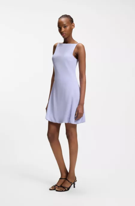 Front-pleat dress with balloon skirt