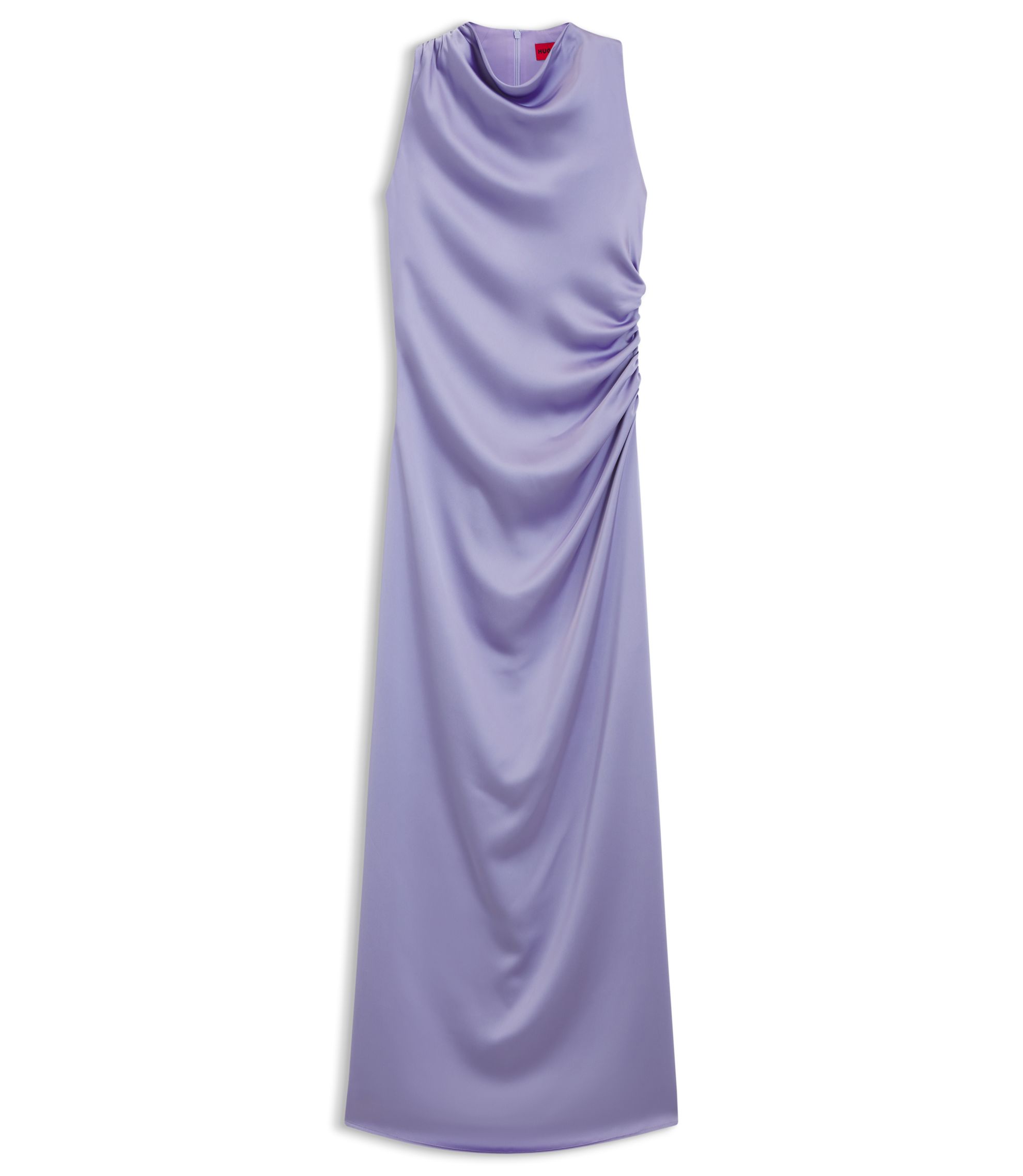 purple satin dress h&m Women's Dark dusty purple Lace-trimmed satin dress