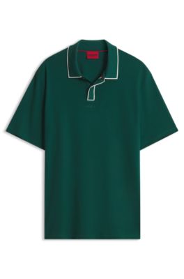 Polo en coton, Vert sombre