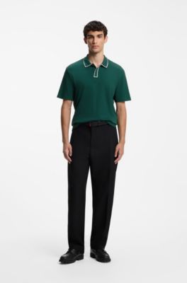 Polo en coton, Vert sombre