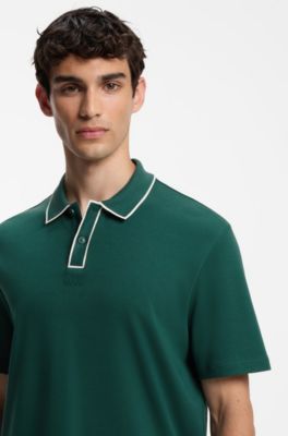 Polo en coton, Vert sombre