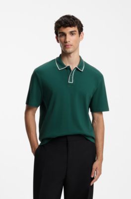 Polo en coton, Vert sombre