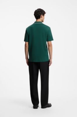 Polo en coton, Vert sombre