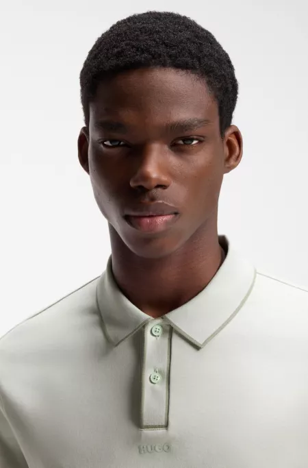 Luxury cotton polo shirt with contrast trim