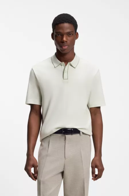 Luxury cotton polo shirt with contrast trim
