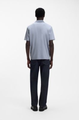 Polo en coton haut de gamme aux finitions contrastantes, Lilas
